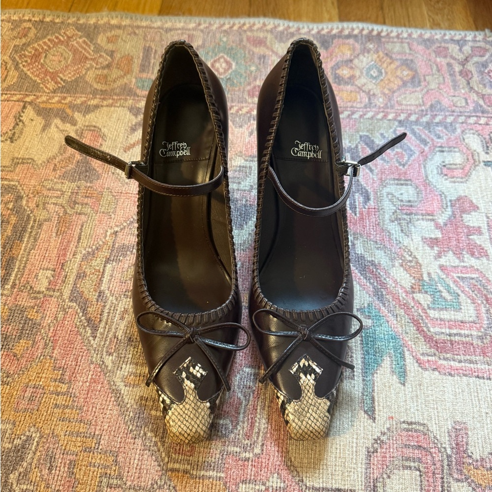 Jeffery Campbell Western Vibes Brown Block Heel - Picture 5 of 8